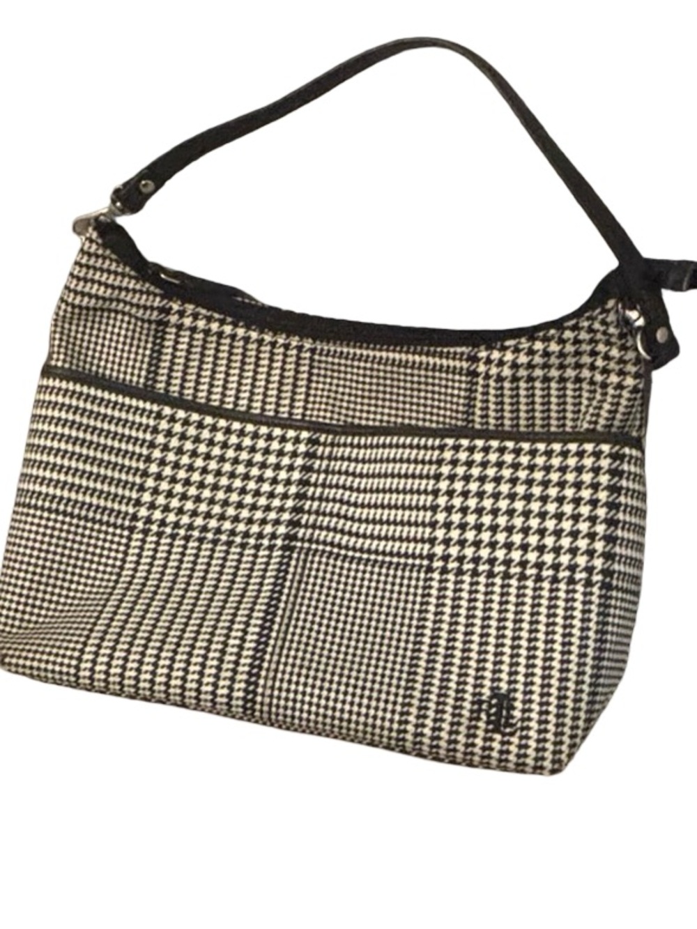 Polo by Ralph Lauren Black & White Houndstooth Shoulder Bag